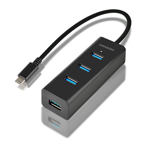 AXAGON HUE-S2C USB-C 3.0-4xUSB 3.0 Type-A Hub,MicroUSB Charging