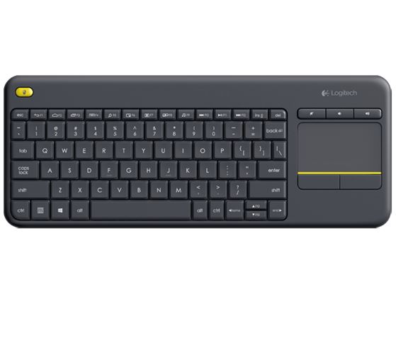 Tipkovnica bežična Logitech K400+ Wireless Touch crna, US layout
