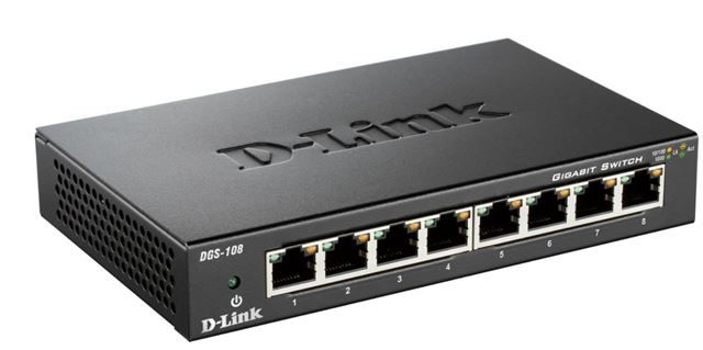 D-Link switch neupravljivi, DGS-108/E (metalno kućište)